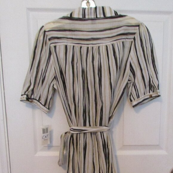 INTRIQUE Voile Striped Shirt Dress - Sz 12 - NEW - Picture 7 of 8